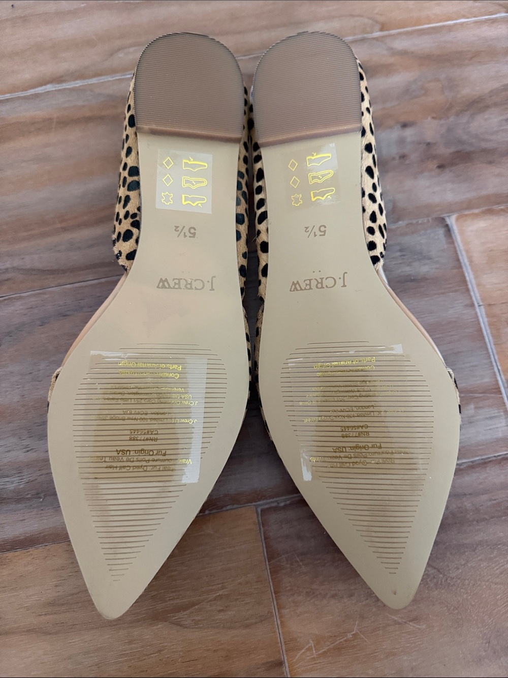 NIB J.Crew Zoe Calf Hair D'Orsay Flats - Tan/Black  size 5.5 - Picture 4 of 6